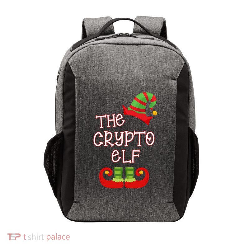 The Crypto Elf Funny Family Matching Christmas Vector Backpack