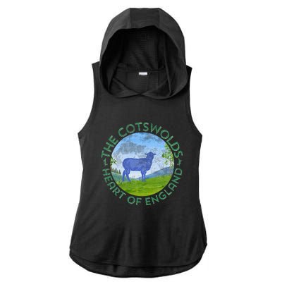 The Cotswolds England Uk S.H.E.E.P Women Gardeners Ladies PosiCharge Tri-Blend Wicking Draft Hoodie Tank