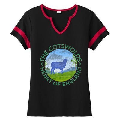 The Cotswolds England Uk S.H.E.E.P Women Gardeners Ladies Halftime Notch Neck Tee