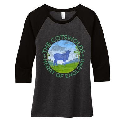 The Cotswolds England Uk S.H.E.E.P Women Gardeners Women's Tri-Blend 3/4-Sleeve Raglan Shirt