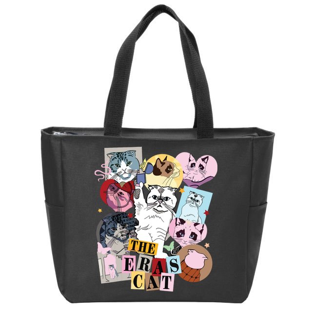 The Cat Eras In My Cat Mom Era Cat Lover Zip Tote Bag