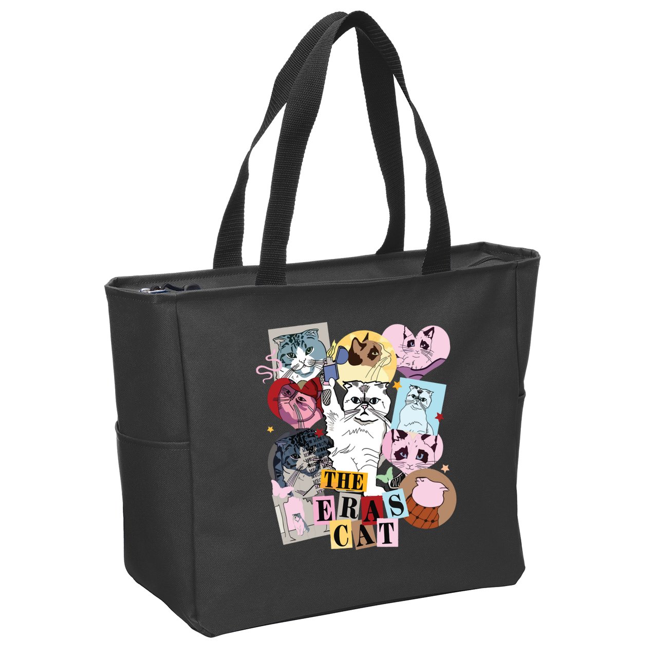 The Cat Eras In My Cat Mom Era Cat Lover Zip Tote Bag