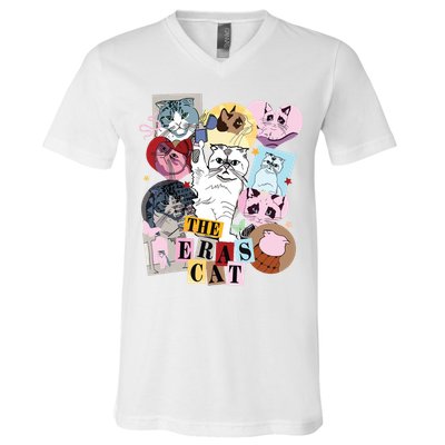 The Cat Eras In My Cat Mom Era Cat Lover V-Neck T-Shirt