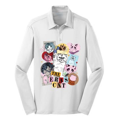 The Cat Eras In My Cat Mom Era Cat Lover Silk Touch Performance Long Sleeve Polo