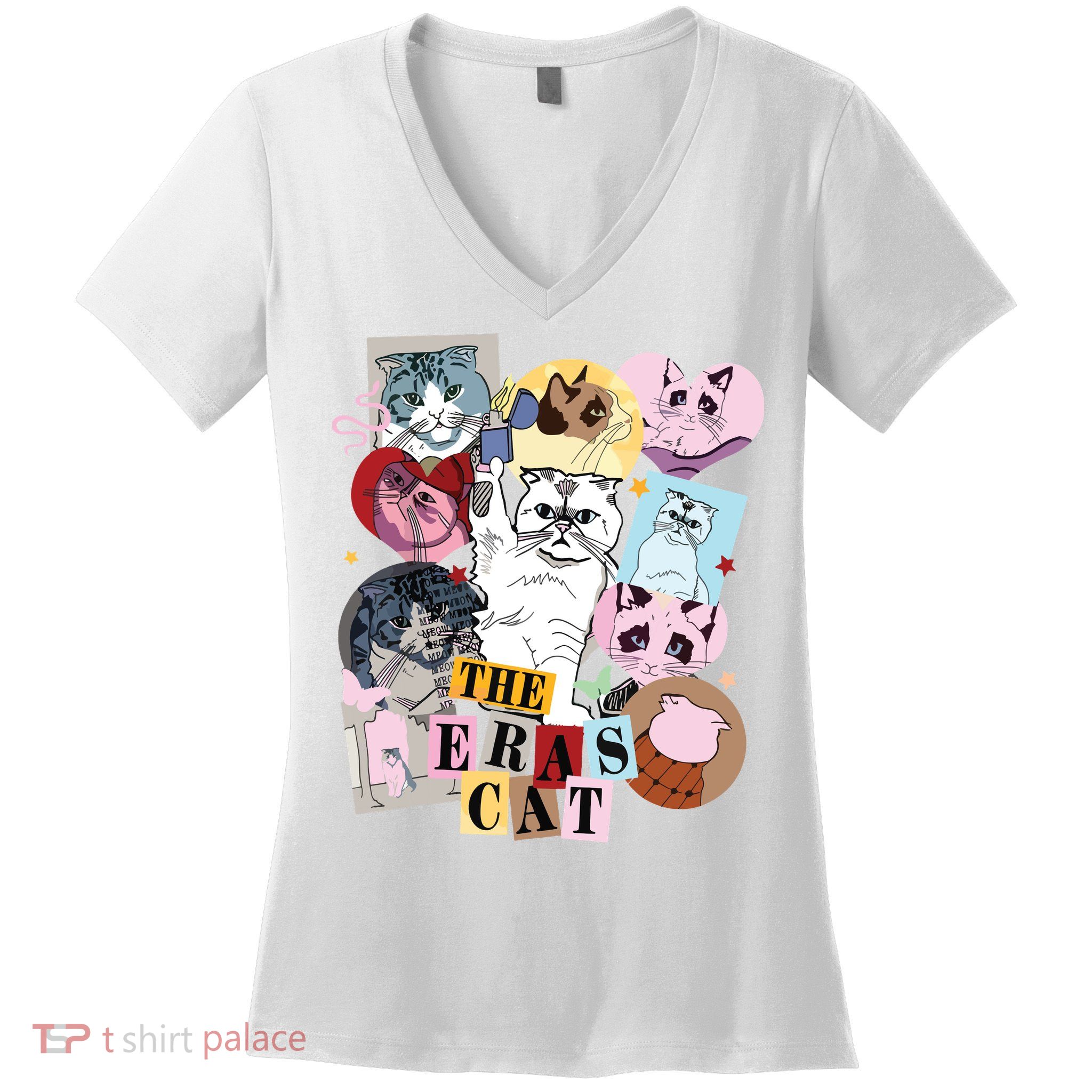 The Cat Eras In My Cat Mom Era Cat Lover Women's V-Neck T-Shirt