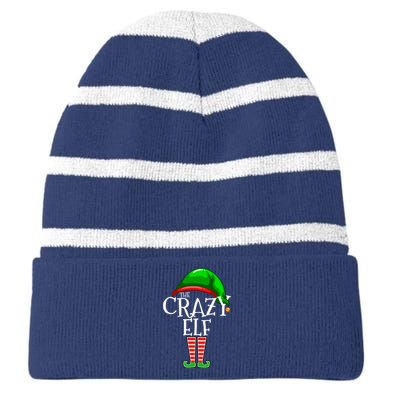 The Crazy Elf Family Matching Group Christmas Gift Funny Striped Beanie with Solid Band