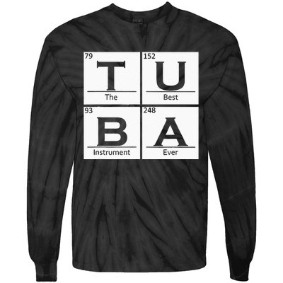 Tuba Chemistry Elements Tubist Jazz Music Tuba Player Tie-Dye Long Sleeve Shirt