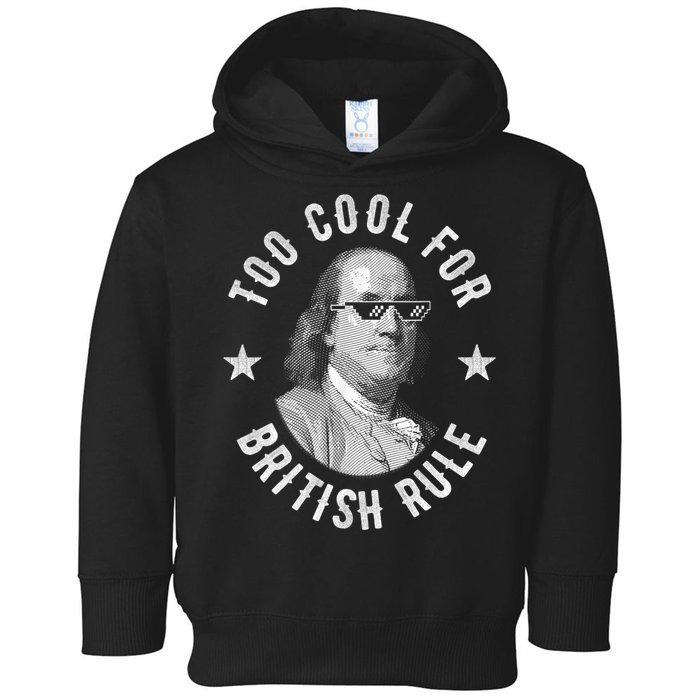 Too Cool For British Rule Funny Ben Benjamin Franklin 4th Of July Toddler Hoodie