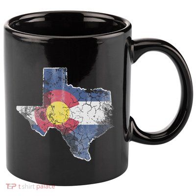 Texas Colorado Flag Family 11oz C Handle Ceramic Mug