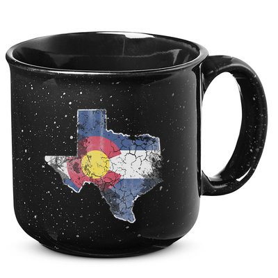 Texas Colorado Flag Family 15oz Campfire Ceramic Mug