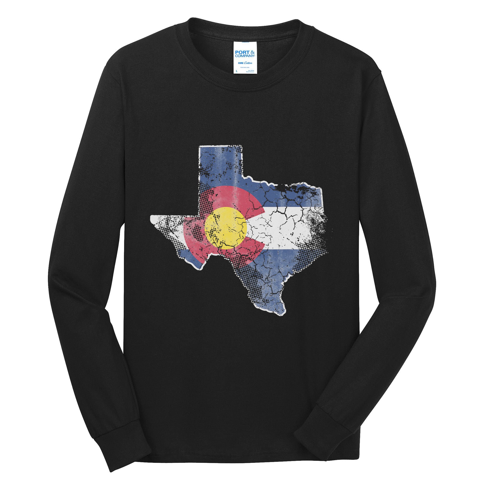 Texas Colorado Flag Family Tall Long Sleeve T-Shirt