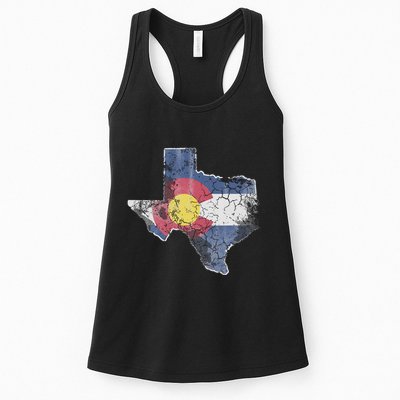 Texas Colorado Flag Family Womens Tank Top