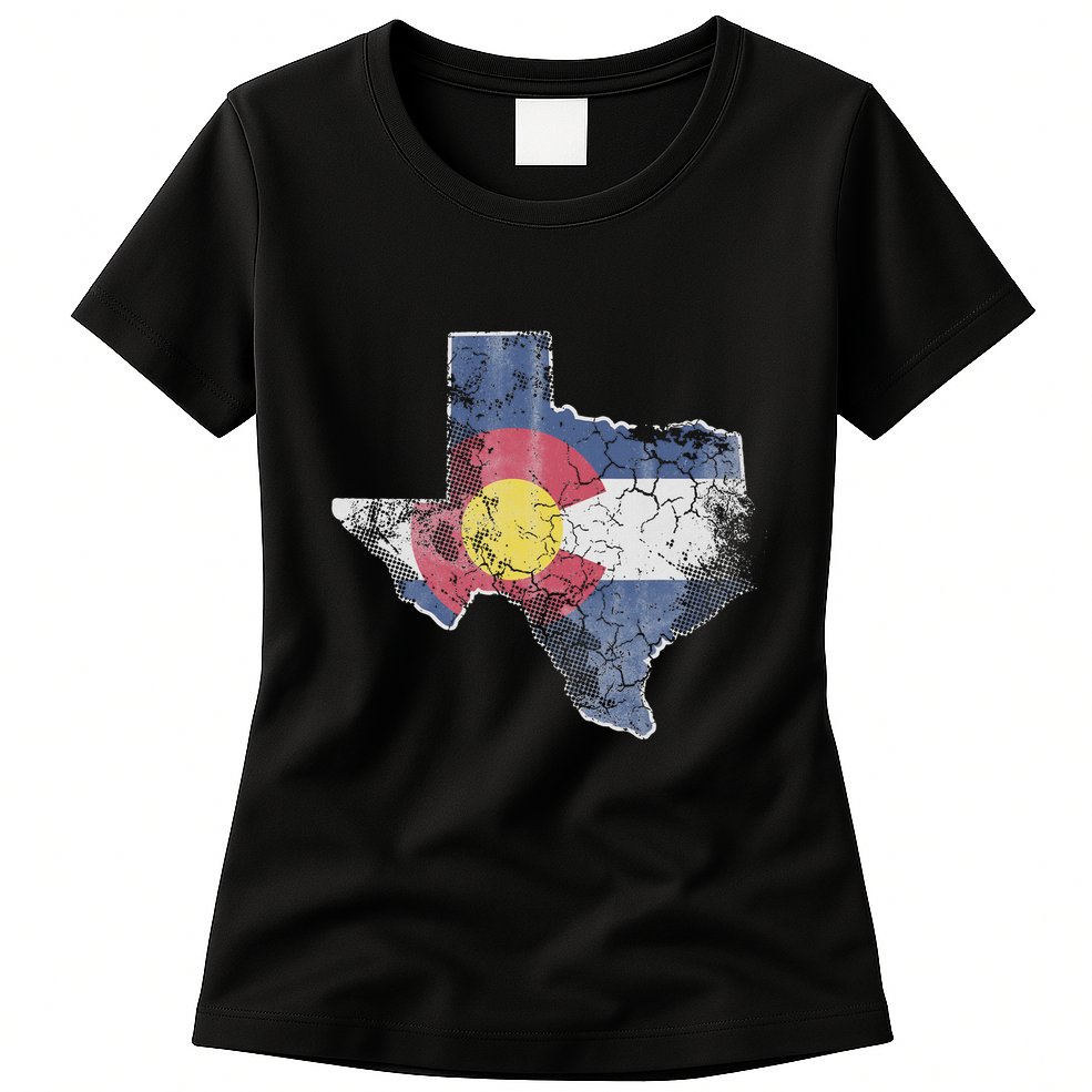 Texas Colorado Flag Family Womens T-Shirt