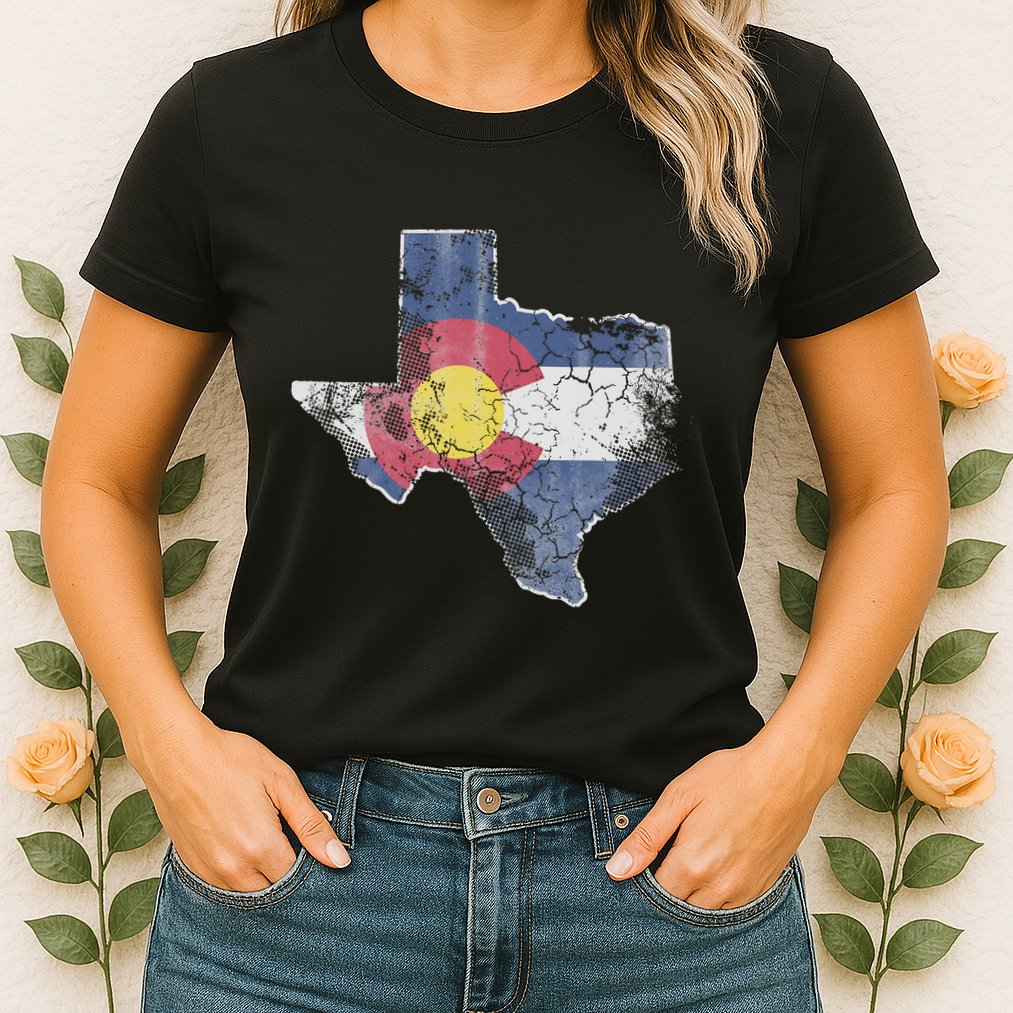 Texas Colorado Flag Family Womens T-Shirt