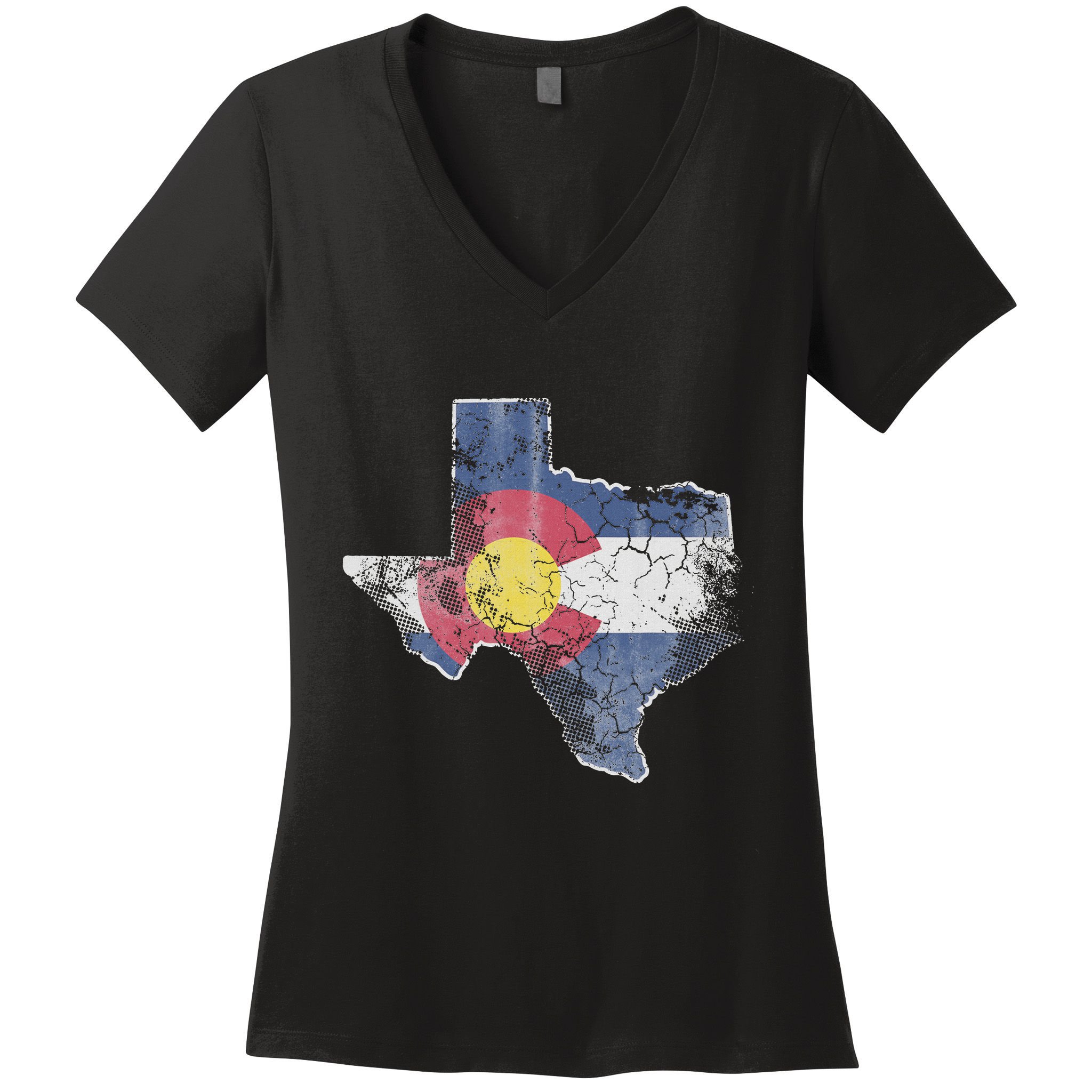 Texas Colorado Flag Family Women's V-Neck T-Shirt