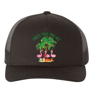 Tropical Christmas Florida Flamingo Deck The Palms Yupoong Adult 5-Panel Trucker Hat