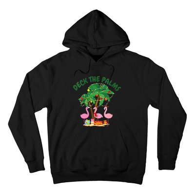 Tropical Christmas Florida Flamingo Deck The Palms Hoodie