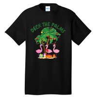 Tropical Christmas Florida Flamingo Deck The Palms Tall T-Shirt