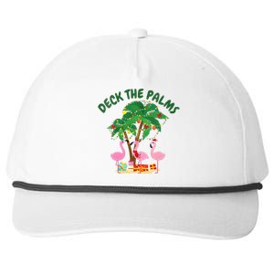 Tropical Christmas Florida Flamingo Deck The Palms Snapback Five-Panel Rope Hat