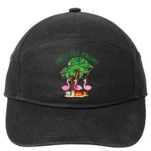 Tropical Christmas Florida Flamingo Deck The Palms 7-Panel Snapback Hat