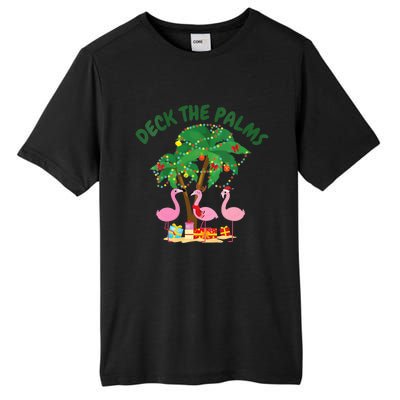 Tropical Christmas Florida Flamingo Deck The Palms Tall Fusion ChromaSoft Performance T-Shirt