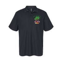 Tropical Christmas Florida Flamingo Deck The Palms Softstyle Adult Sport Polo