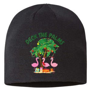 Tropical Christmas Florida Flamingo Deck The Palms Sustainable Beanie