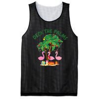 Tropical Christmas Florida Flamingo Deck The Palms Mesh Reversible Basketball Jersey Tank