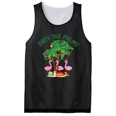 Tropical Christmas Florida Flamingo Deck The Palms Mesh Reversible Basketball Jersey Tank