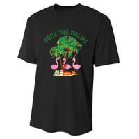 Tropical Christmas Florida Flamingo Deck The Palms Performance Sprint T-Shirt