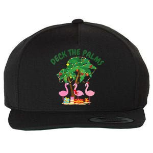 Tropical Christmas Florida Flamingo Deck The Palms Wool Snapback Cap