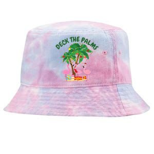 Tropical Christmas Florida Flamingo Deck The Palms Tie-Dyed Bucket Hat