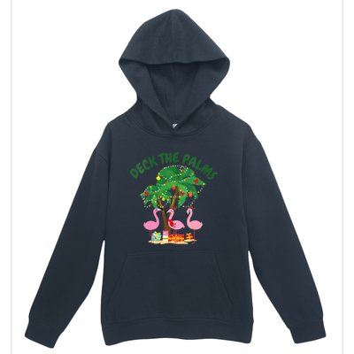 Tropical Christmas Florida Flamingo Deck The Palms Urban Pullover Hoodie