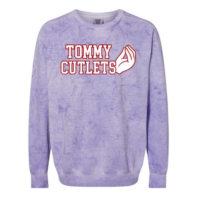 Tommy Cutlets Football Quarterback Ny Italian Hand Gesture Colorblast Crewneck Sweatshirt