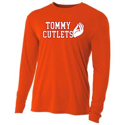 Tommy Cutlets Football Quarterback Ny Italian Hand Gesture Cooling Performance Long Sleeve Crew