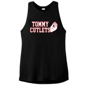 Tommy Cutlets Football Quarterback Ny Italian Hand Gesture Ladies PosiCharge Tri-Blend Wicking Tank