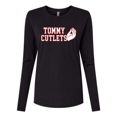 Tommy Cutlets Football Quarterback Ny Italian Hand Gesture Womens Cotton Relaxed Long Sleeve T-Shirt