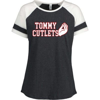 Tommy Cutlets Football Quarterback Ny Italian Hand Gesture Enza Ladies Jersey Colorblock Tee