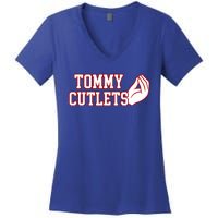 Tommy Cutlets Football Quarterback Ny Italian Hand Gesture Women's V-Neck T-Shirt