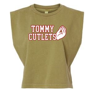 Tommy Cutlets Football Quarterback Ny Italian Hand Gesture Garment-Dyed Women's Muscle Tee