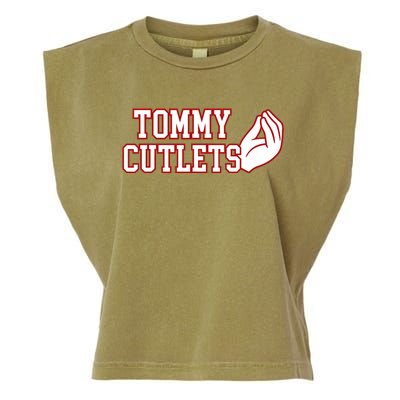 Tommy Cutlets Football Quarterback Ny Italian Hand Gesture Garment-Dyed Women's Muscle Tee