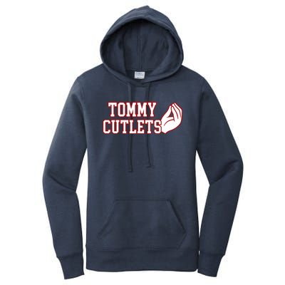 Tommy Cutlets Football Quarterback Ny Italian Hand Gesture Women's Pullover Hoodie