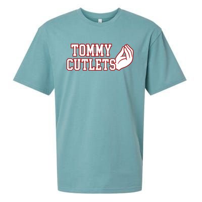 Tommy Cutlets Football Quarterback Ny Italian Hand Gesture Sueded Cloud Jersey T-Shirt