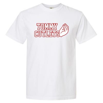 Tommy Cutlets Football Quarterback Ny Italian Hand Gesture Garment-Dyed Heavyweight T-Shirt