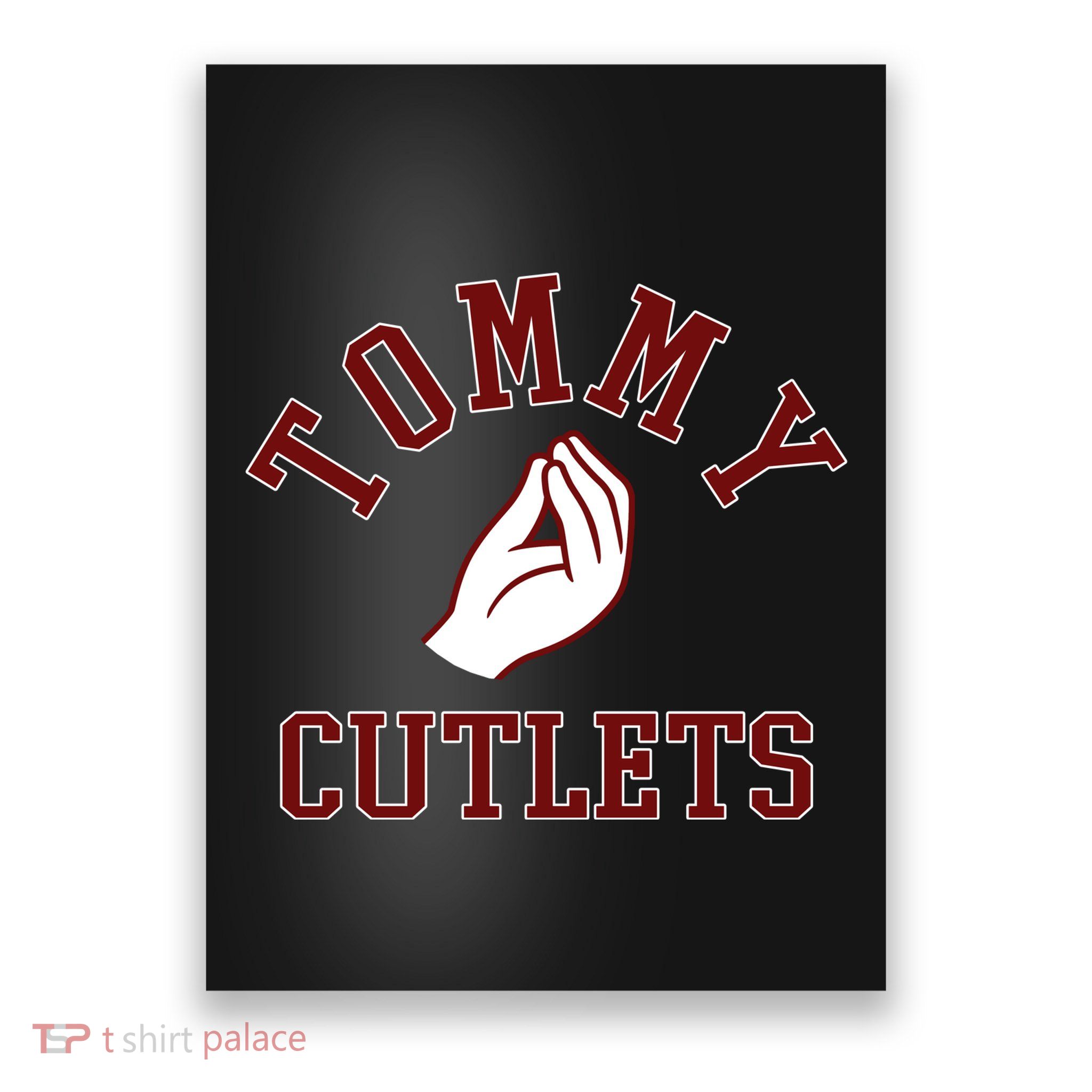 Tommy Cutlets Funny Italian Hand Football Poster