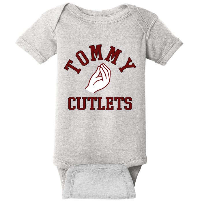 Tommy Cutlets Funny Italian Hand Football Baby Bodysuit