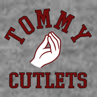Tommy Cutlets Funny Italian Hand Football Women's V-Neck T-Shirt