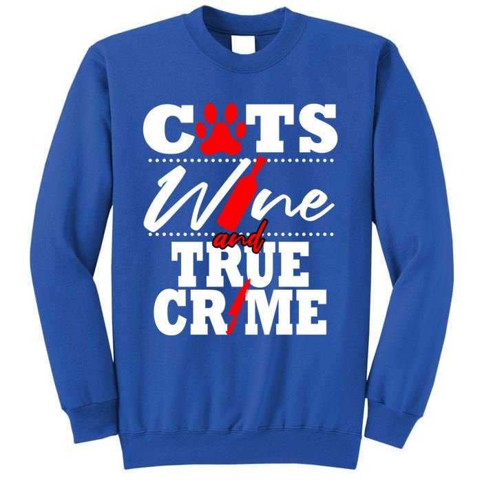 True Crime Fan Cat Mom Addict Wine Funny Gift Shows Podcasts Gift Sweatshirt