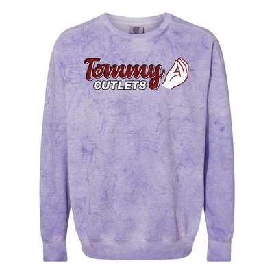 Tommy Cutlets Football Quarterback Funny Vintage Colorblast Crewneck Sweatshirt