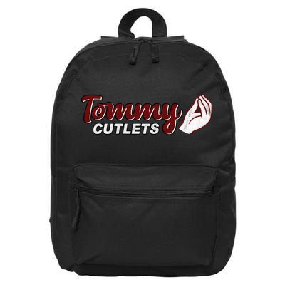 Tommy Cutlets Football Quarterback Funny Vintage 16 in Basic Backpack